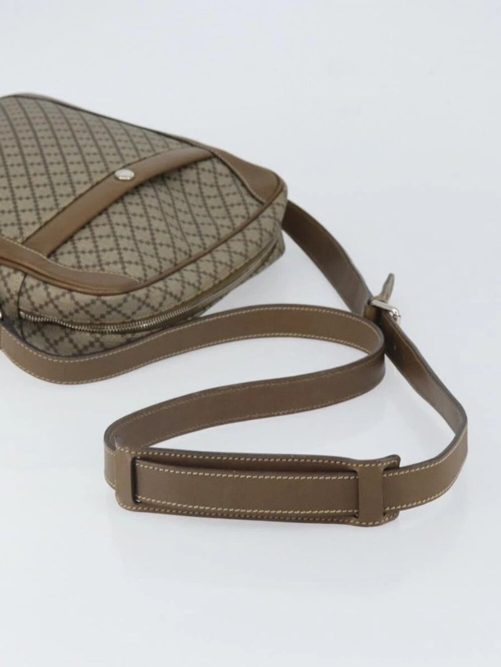 GUCCI Diamante Shoulder Bag PVC Leather Beige Silver 268159 Auth BA9486 - Picture 8 of 16